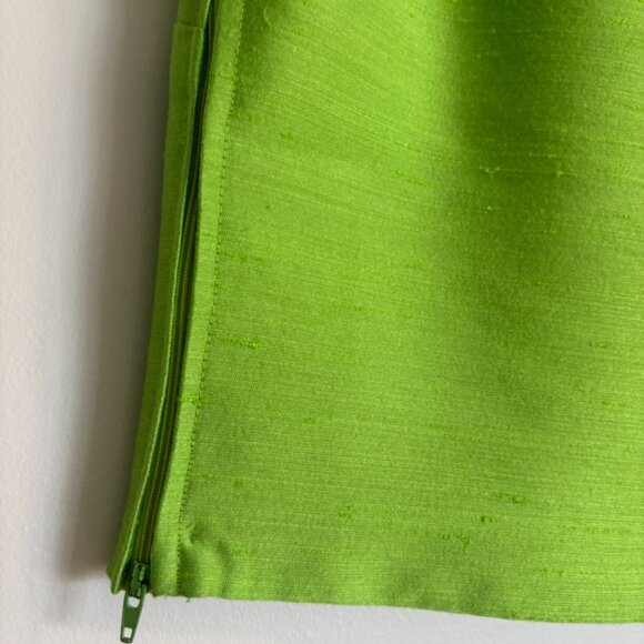 Stunning 1960s Lime Green 3 piece Raw Silk Suit Set - Size 12/14 - Picture 5 of 12